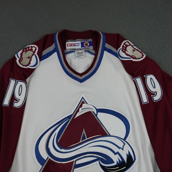 Vintage Colorado Avalanche Jersey Mens XL White NHL Hockey Deschain 19 CCM 90s - Picture 4 of 11
